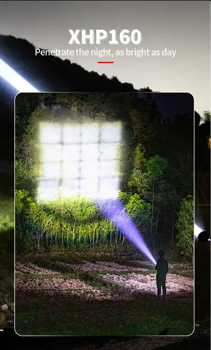 2000 Lumens XHP160+COB LED Torch – Batteries Included