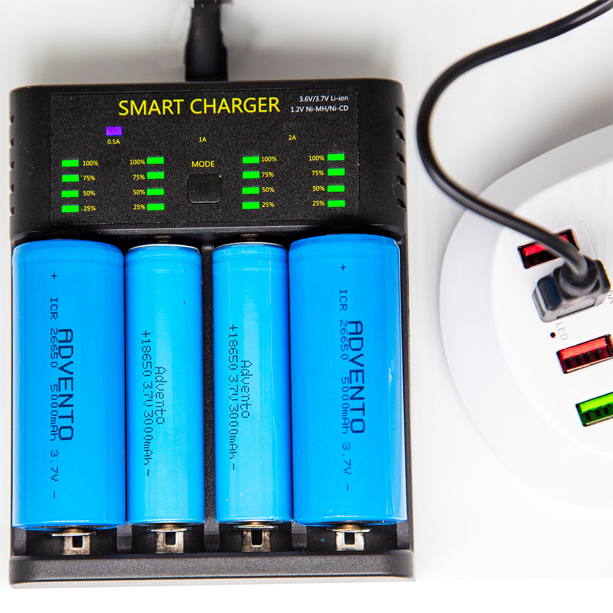 4-Slot Lithium Battery Charger for Rechargeable Batteries