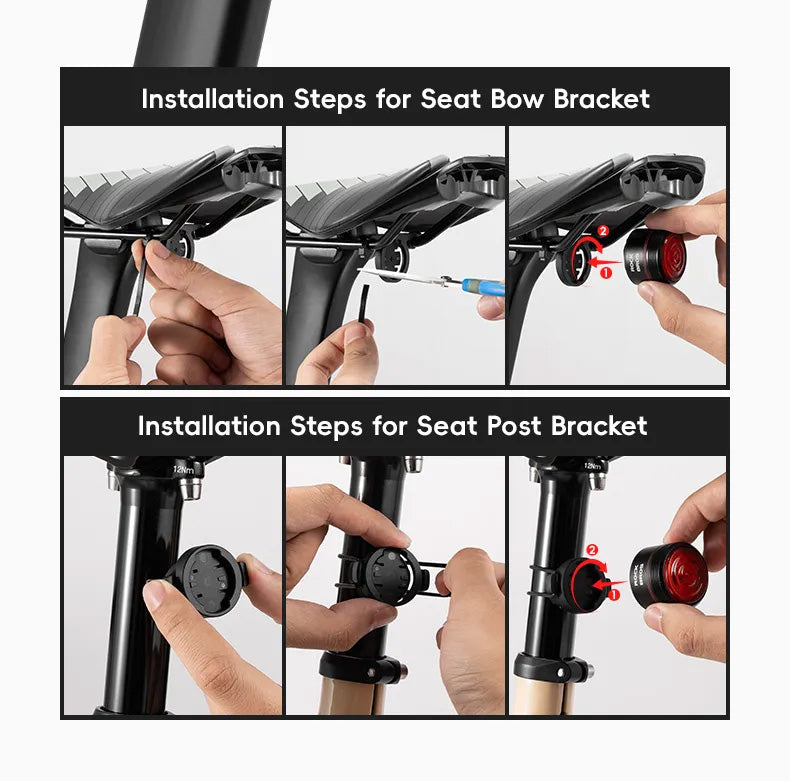 ROCKBROS BL-S2 Smart Touch Brake Sensing Bicycle Tail Light