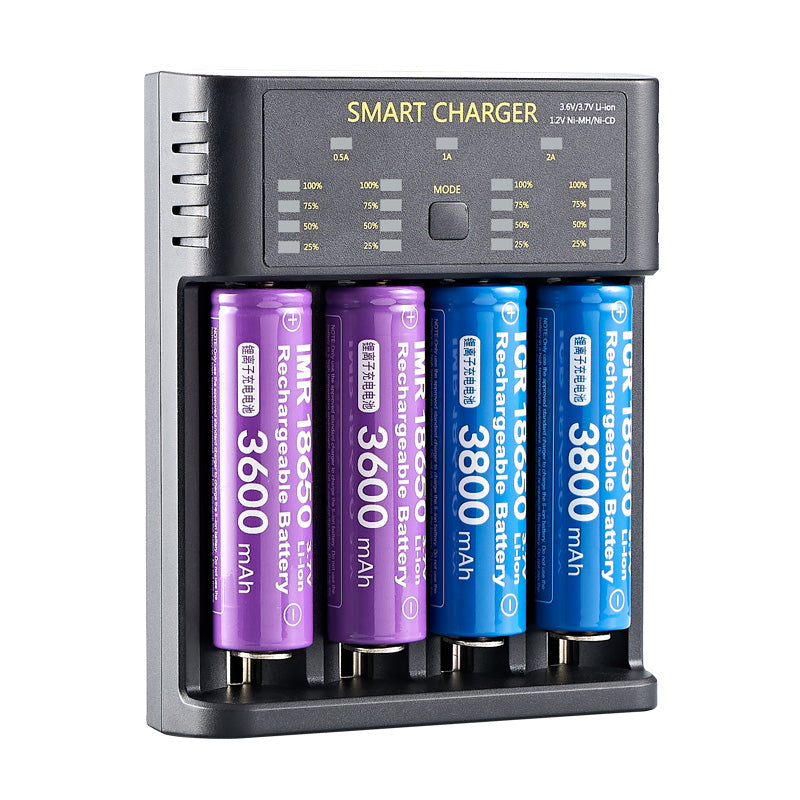 4-Slot Lithium Battery Charger for Rechargeable Batteries