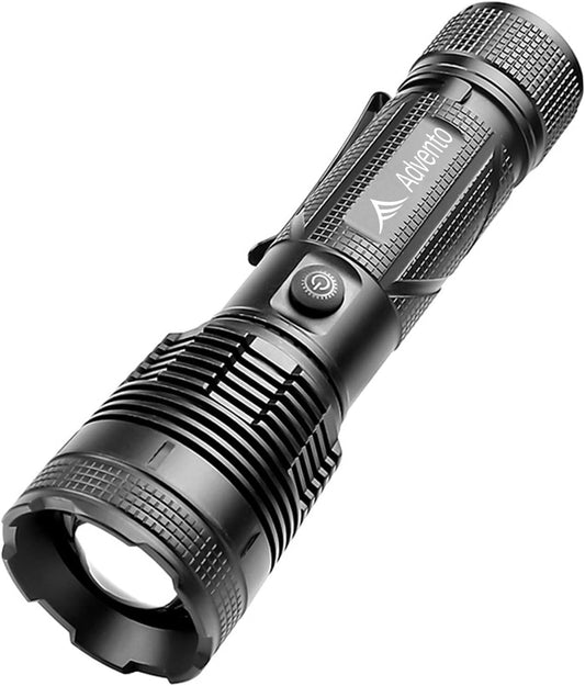 XHP90 Powerful Rechargeable Torch (including 26650 Battery) With Power Bank & 3 Light Modes & Clip