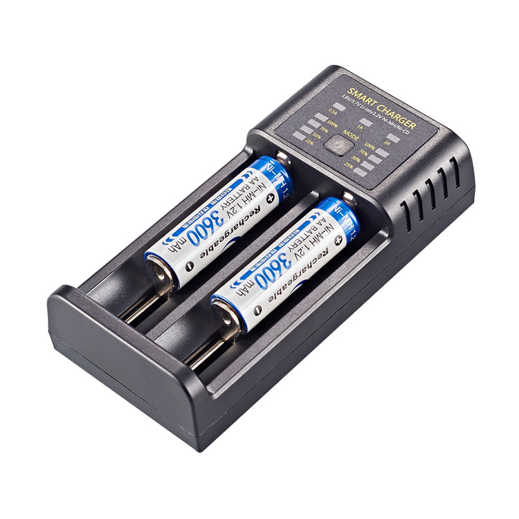 2-Slot Lithium Battery Charger for Rechargeable Batteries