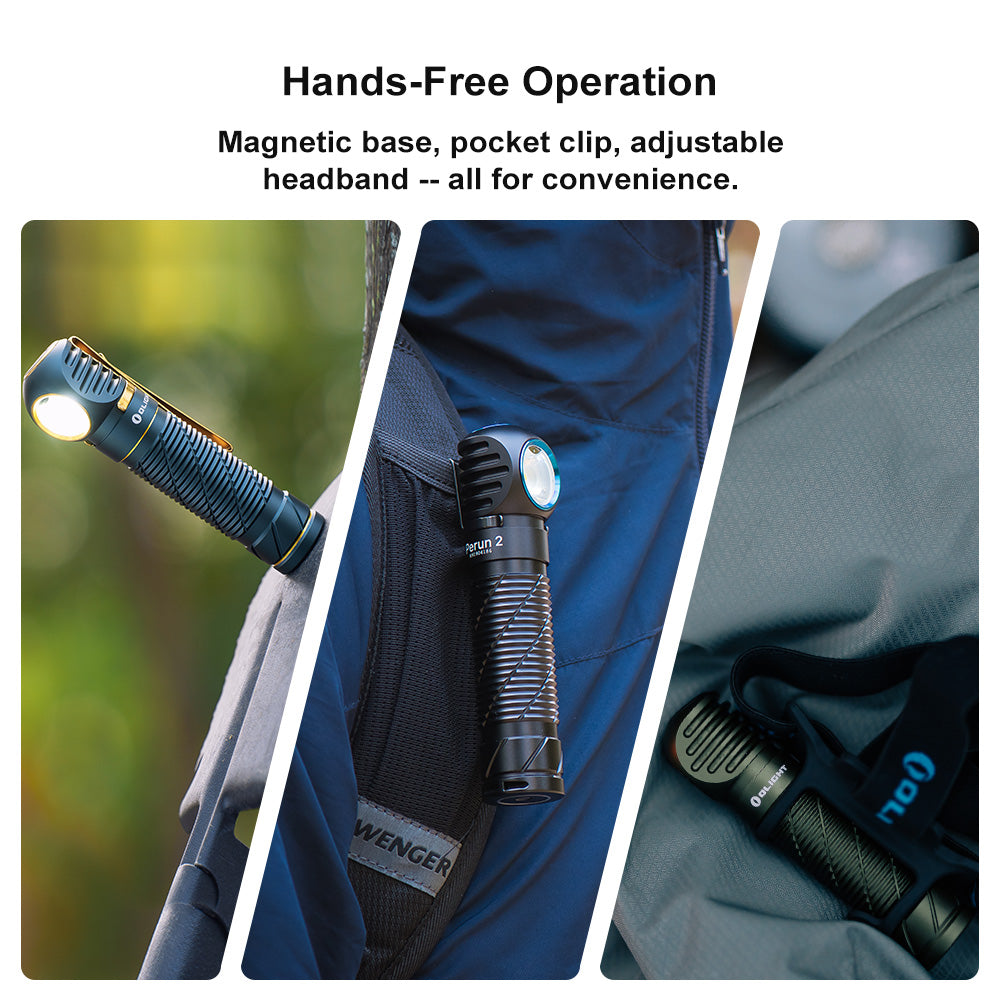 Olight Perun 2 Black Rechargeable Torch/Headlamp – 2,500 Lumens
