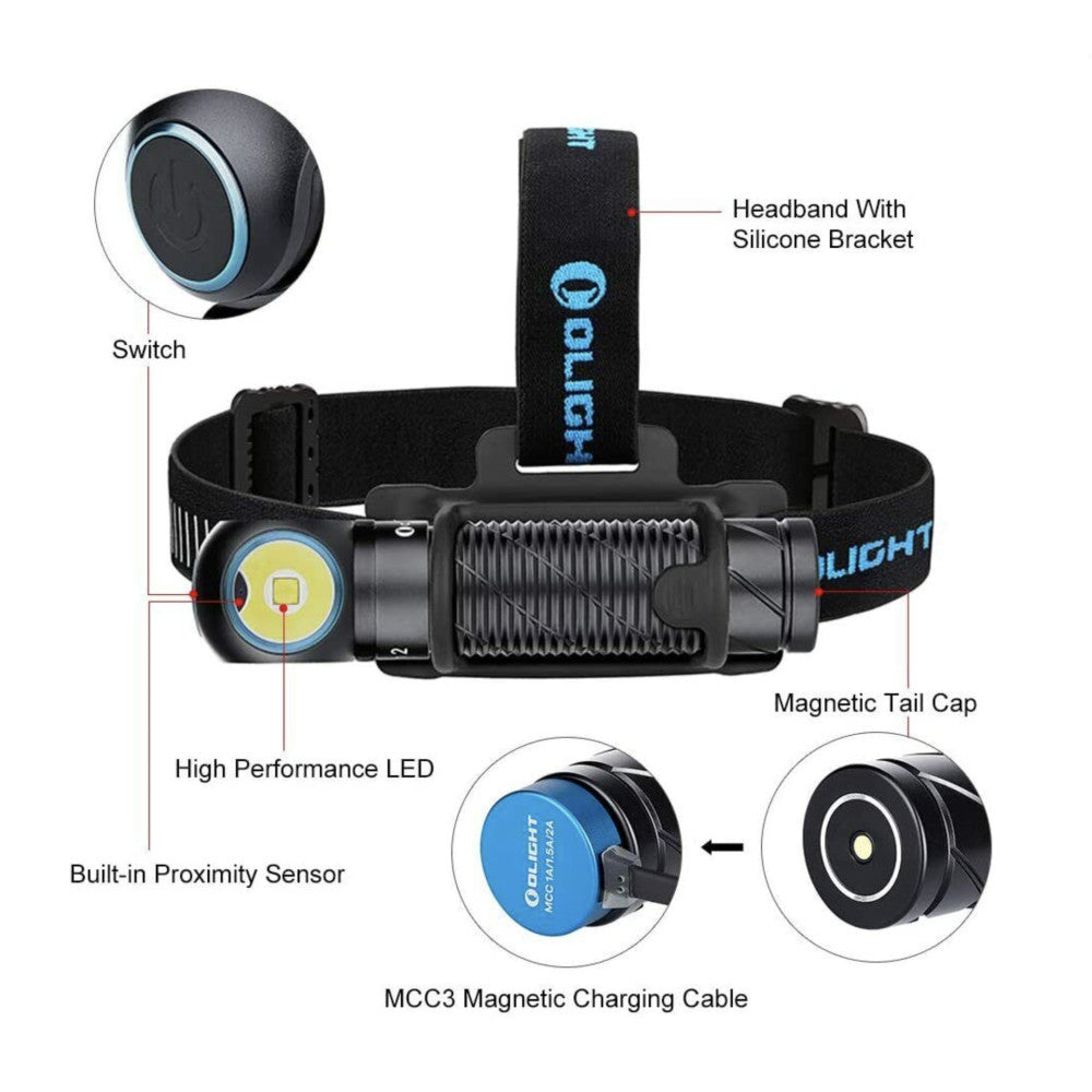 Olight Perun 2 Black Rechargeable Torch/Headlamp – 2,500 Lumens