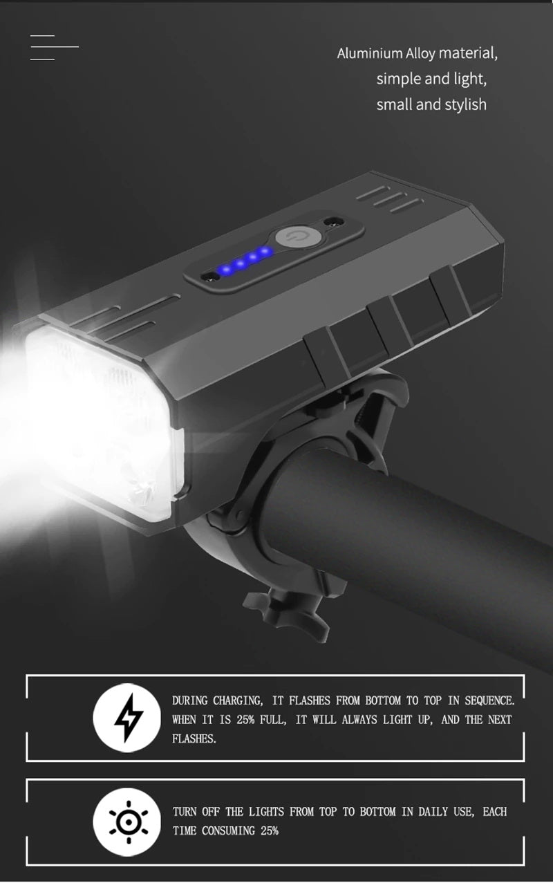 Super Bright Bike Light USB Rechargeable 1000 Lumens Bike Headlight 4T6 LED