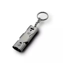 High Quality Double Pipe High Decibel Stainless steel Outdoor Emergency Survival Whistle