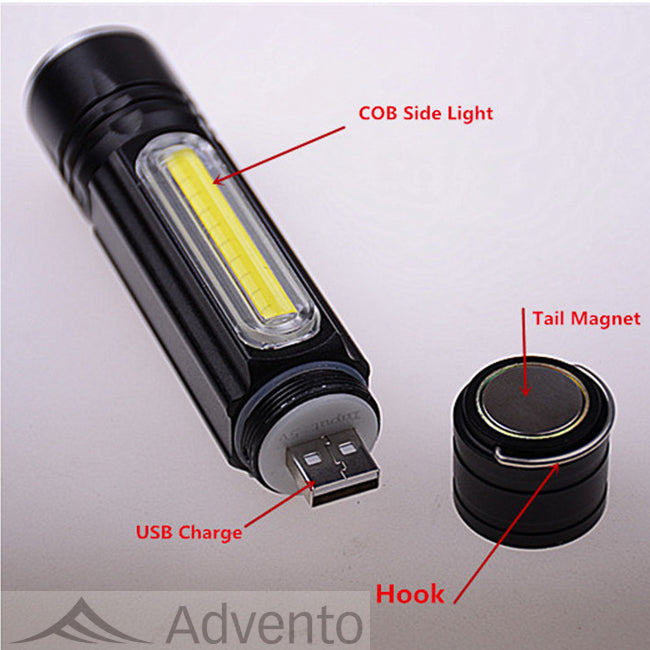 USB Mini COB Led Flashlight with magnetic base