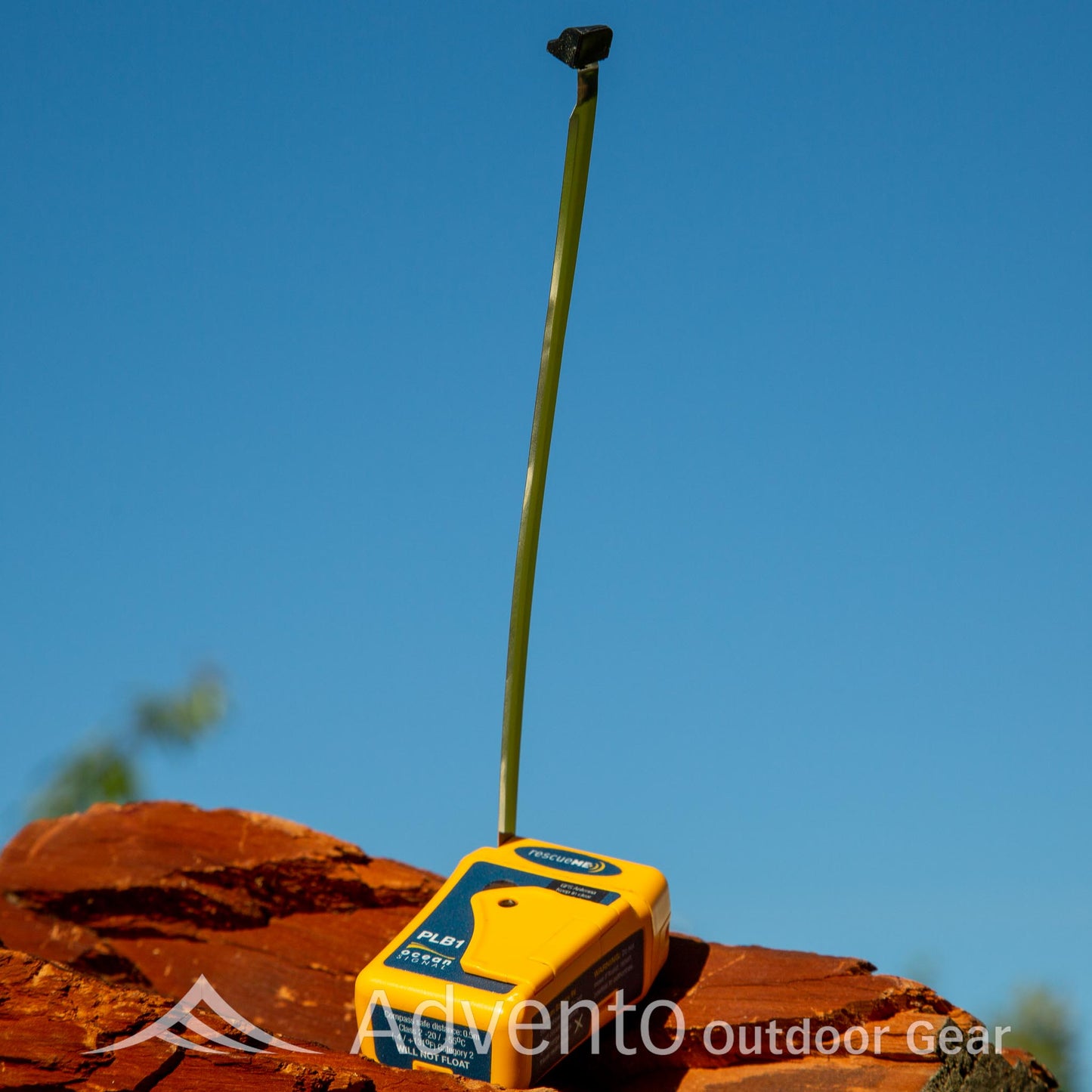 Ocean Signal RescueME PLB1 in an outdoor adventure setting, illustrating practical use