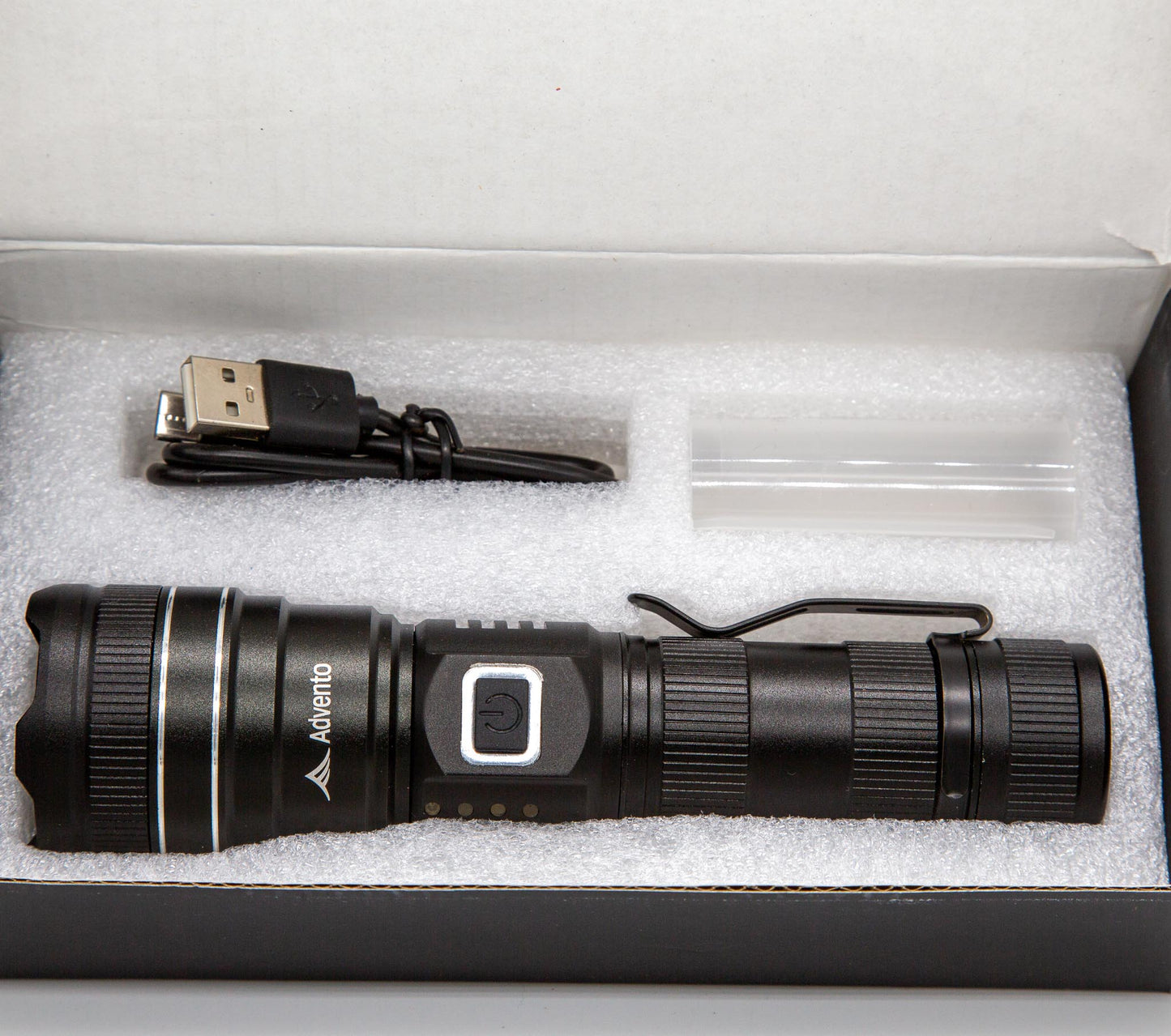 XHP90 Powerful Rechargeable Torch (including 26650 Battery) With Power Bank & 5 Light Modes & Clip