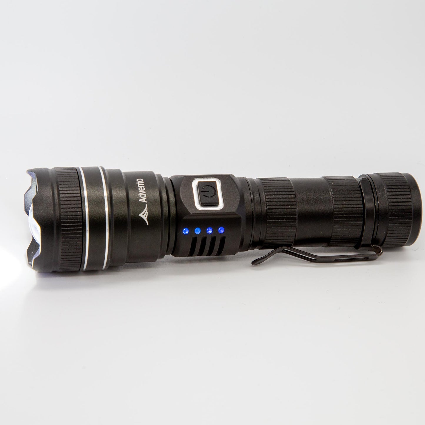 XHP90 Powerful Rechargeable Torch (including 26650 Battery) With Power Bank & 5 Light Modes & Clip